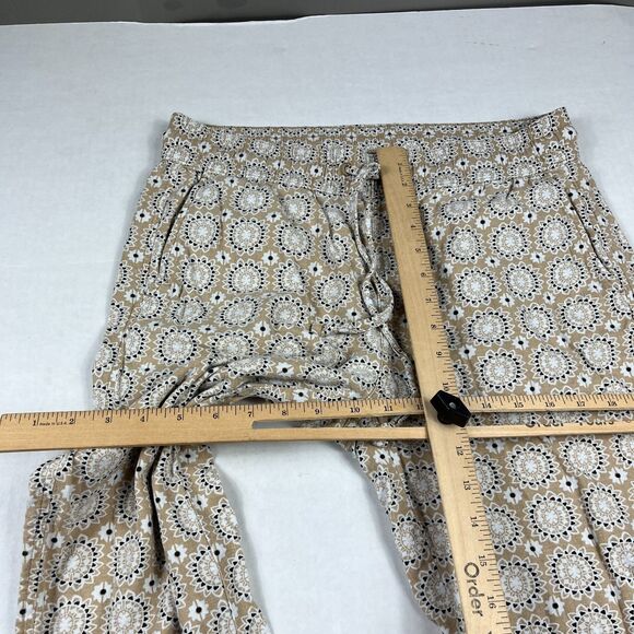 Ann Taylor Linen Blend Straight Leg Pants Boho Geometric Print Lightweight Small - Picture 6 of 12